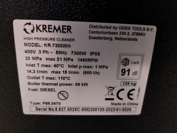 Kremer KR-7300WH Hogedrukspuit Nieuw